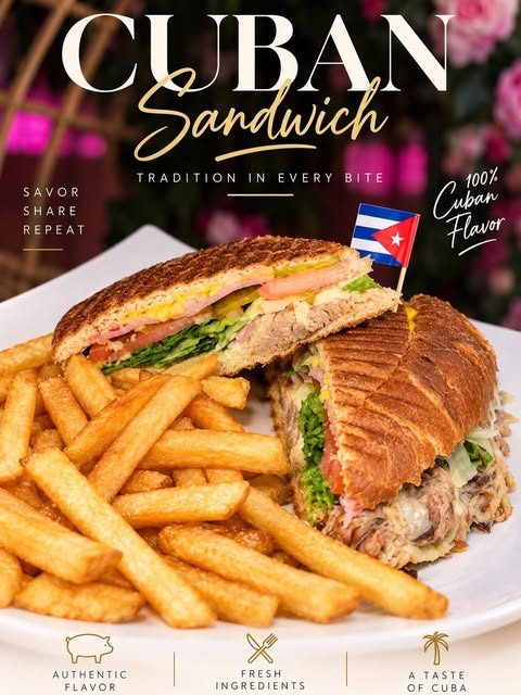 Cuban sandwich with fries